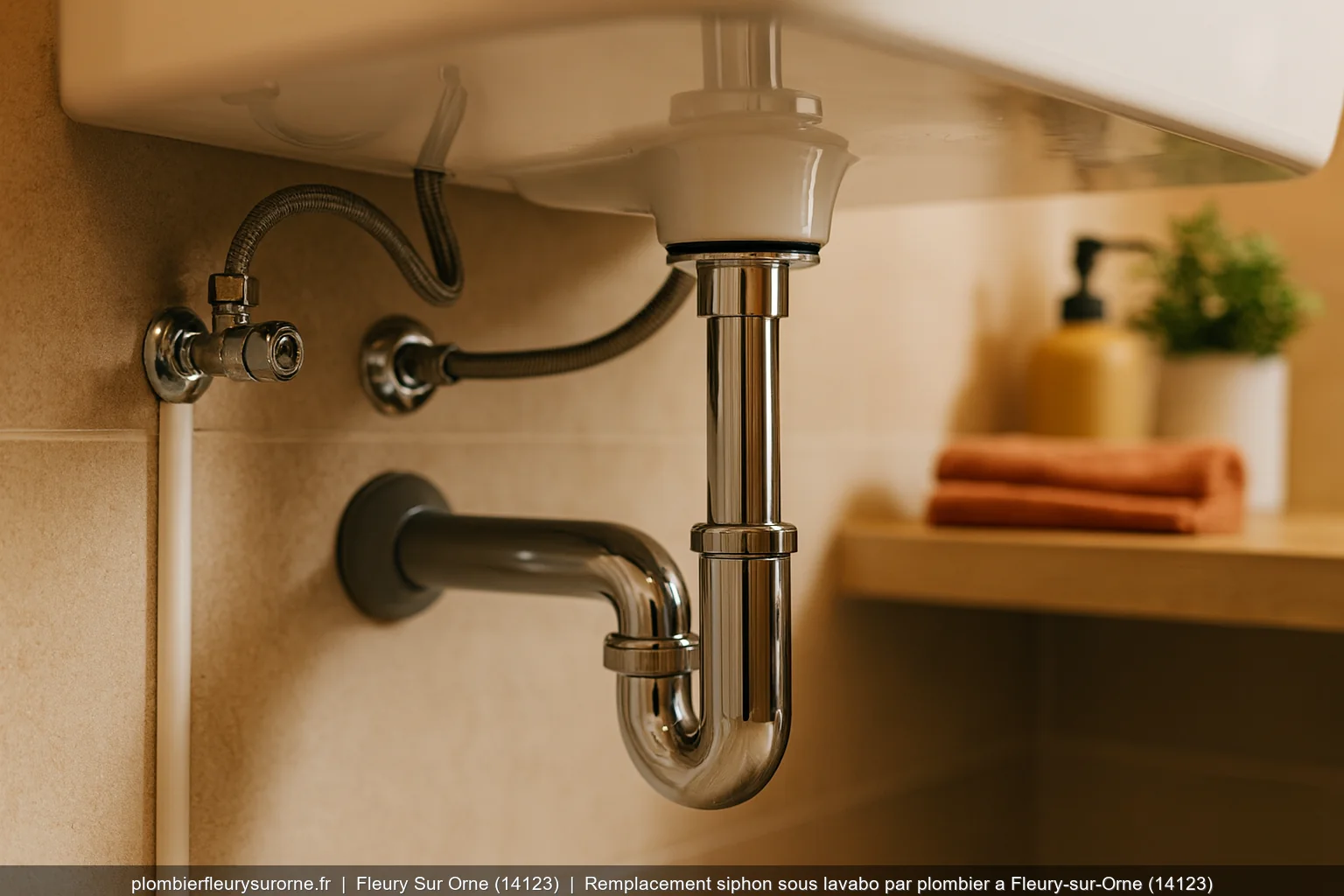 Remplacement siphon sous lavabo par plombier a Fleury-sur-Orne (14123)