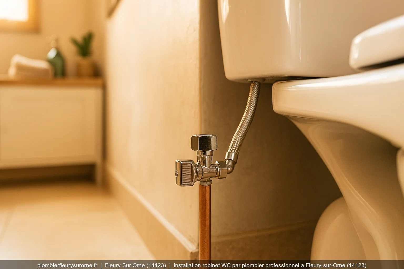 Installation robinet WC par plombier professionnel a Fleury-sur-Orne (14123)